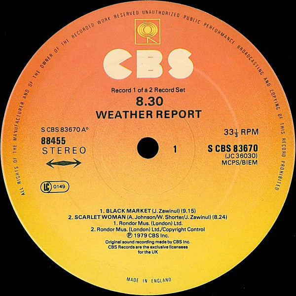 Weather Report : 8:30 (2xLP, Album, Gat)