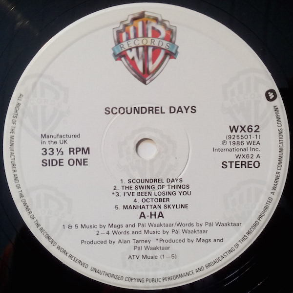 a-ha : Scoundrel Days (LP, Album, Emb)