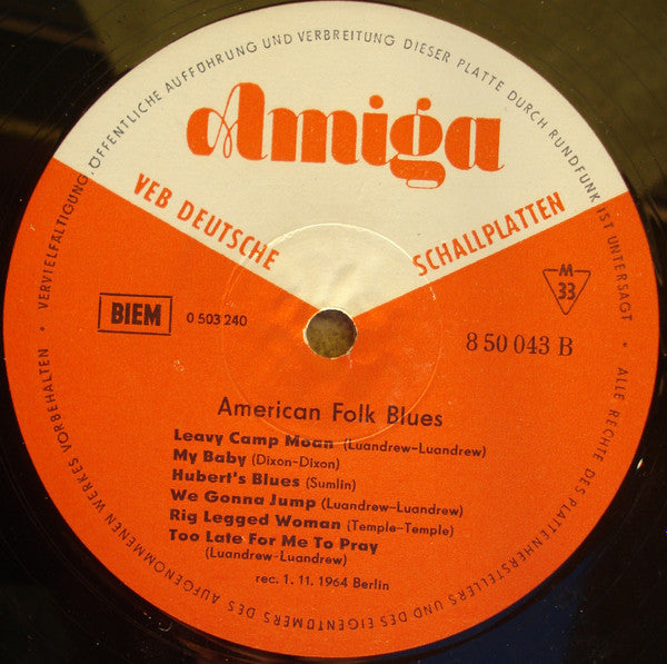 Hubert Sumlin, Clifton James, Willie Dixon, Sunnyland Slim : American Folk Blues (LP, Mono)