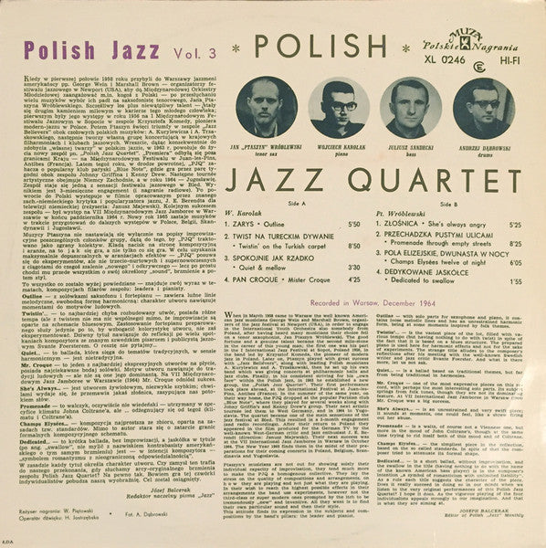 Polish Jazz Quartet : Polish Jazz Quartet (LP, Album, Mono, Exp)