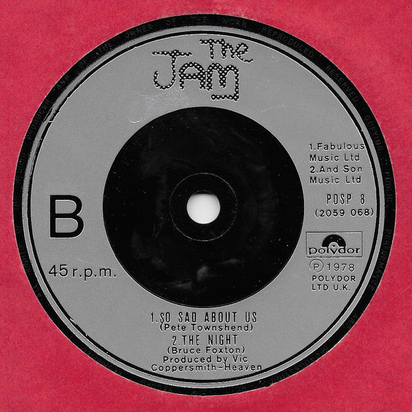 The Jam : Down In The Tube Station At Midnight (7")