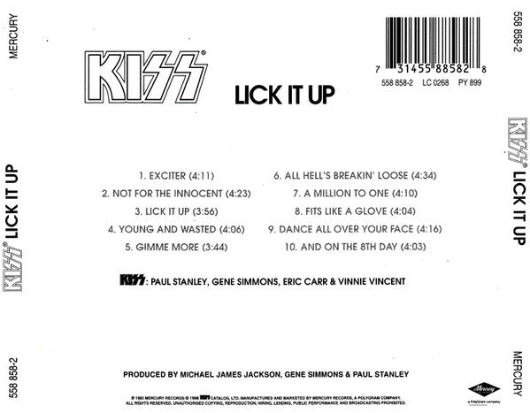 Kiss : Lick It Up (CD, Album, RE, RM, Uni)