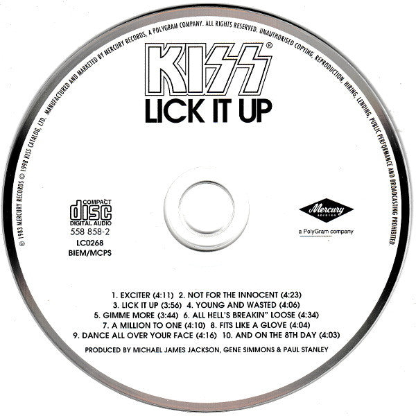 Kiss : Lick It Up (CD, Album, RE, RM, Uni)