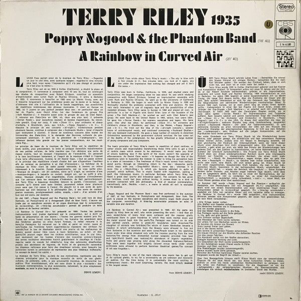 Terry Riley : A Rainbow In Curved Air (LP, Album)