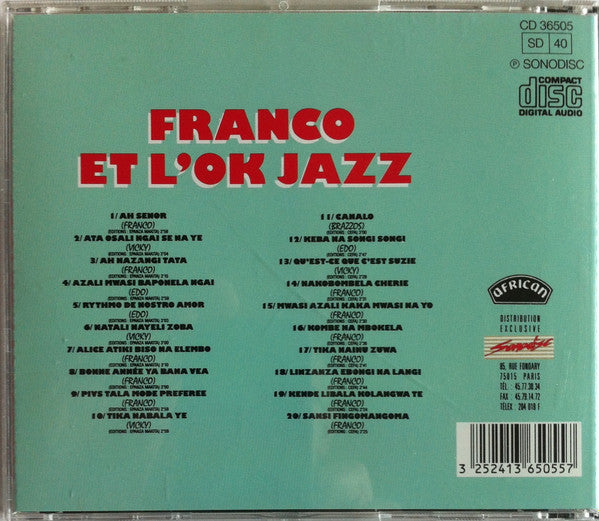 Franco Et L'OK Jazz* : Merveilles Du Passé (1958 1962) Volume II (CD, Comp)