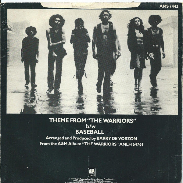 Barry De Vorzon : Theme From "The Warriors" (7", Single)