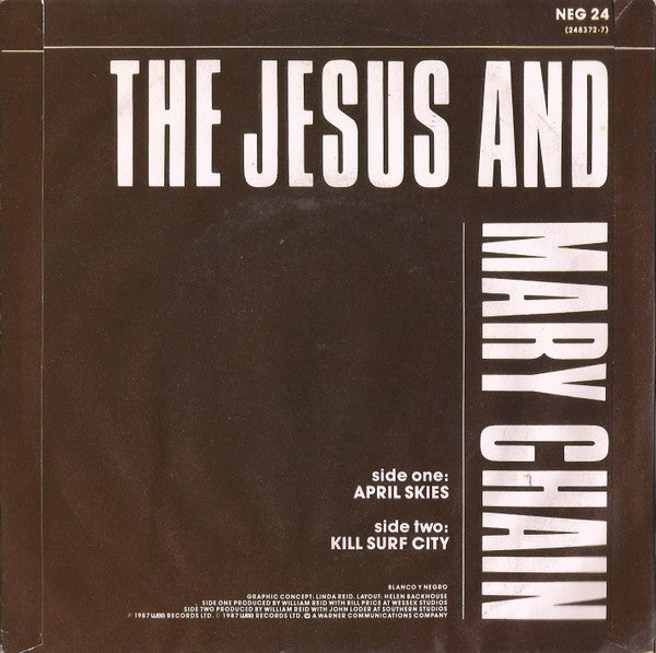 The Jesus And Mary Chain : April Skies (7", Single, Pap)