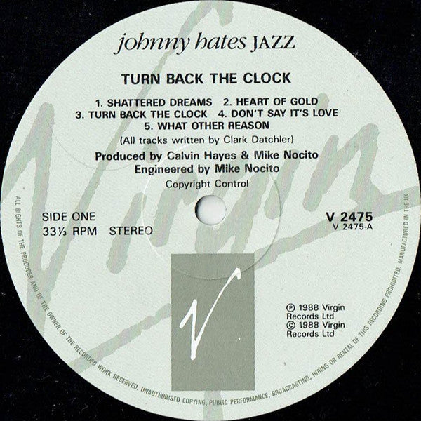 Johnny Hates Jazz : Turn Back The Clock (LP, Album)