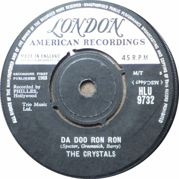 The Crystals : Da Doo Ron Ron (7", Single)