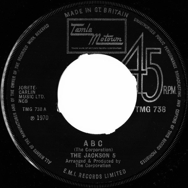 The Jackson 5 : ABC (7", Single, Pus)