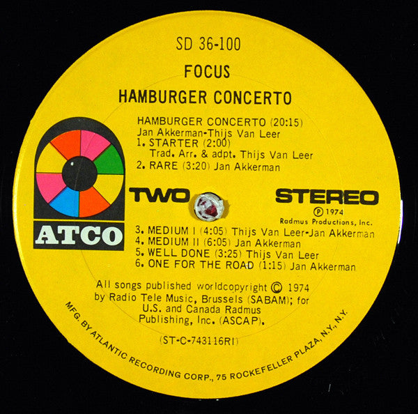 Focus (2) : Hamburger Concerto (LP, Album, PRC)