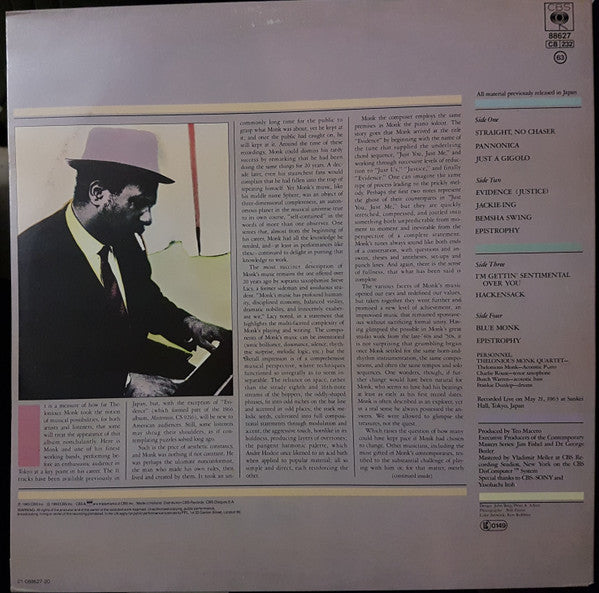 Thelonious Monk : Tokyo Concerts (2xLP, Gat)