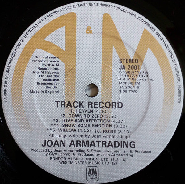 Joan Armatrading : Track Record (LP, Comp, CBS)