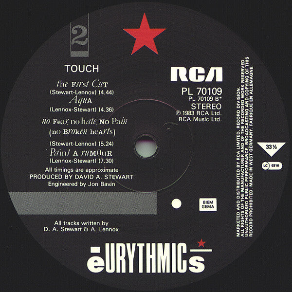 Eurythmics : Touch (LP, Album, RP)