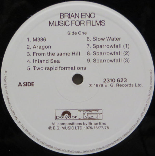 Brian Eno : Music For Films (LP, Album)