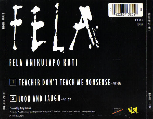 Fela Anikulapo Kuti* : Teacher, Don’t Teach Me Nonsense (CD, Album)