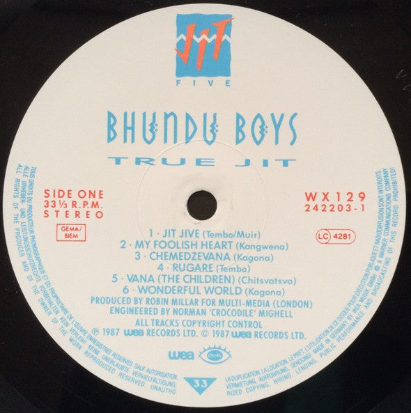 Bhundu Boys : True Jit (LP, Album)