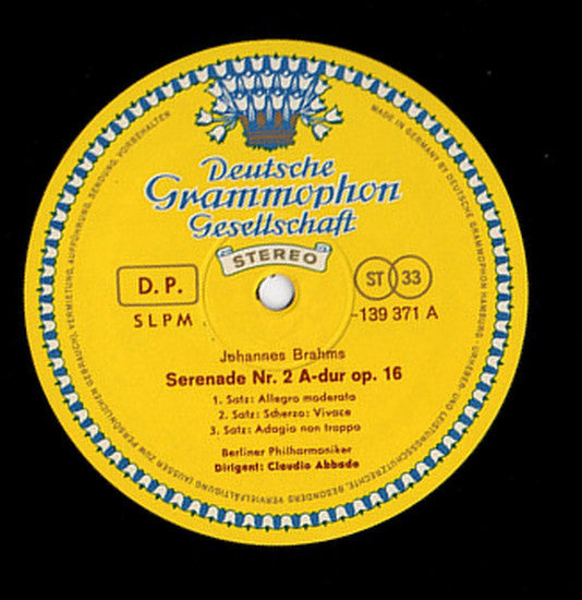 Johannes Brahms - Berliner Philharmoniker ∙ Claudio Abbado : Serenade Nr. 2 A-dur Op. 16 ∙ Akademische Fest-Ouvertüre Op. 80 (LP, Album)