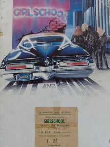 Girlschool Hit and Run Official Tour Programme with ticket stub