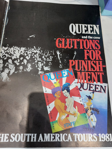 Rare Queen 'Gluttons for Punishment' 1981 South America Tour programme with over 200 photos.