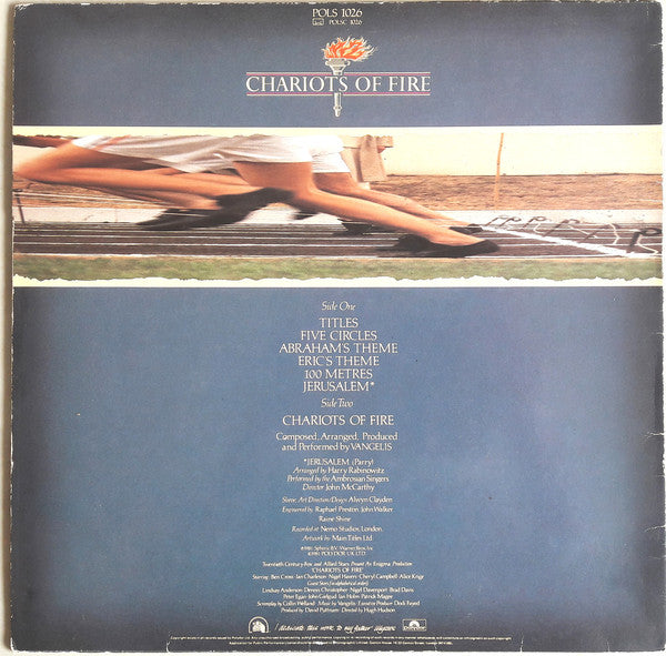 Vangelis : Chariots Of Fire (LP, Album, RE)