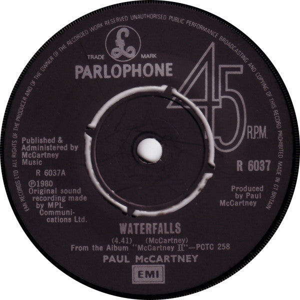 Paul McCartney : Waterfalls (7", Single)