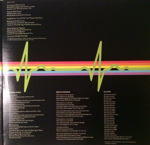 Pink Floyd : The Dark Side Of The Moon (LP, Album, RE, Gat)