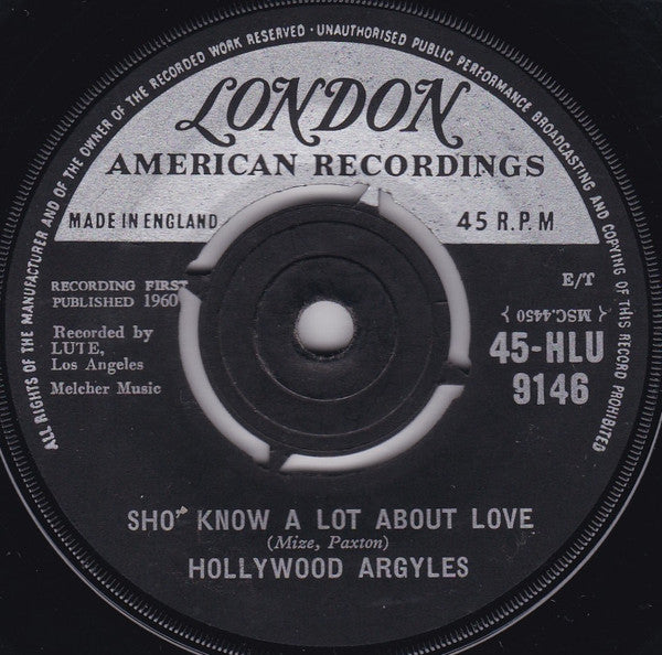 Hollywood Argyles : Alley-Oop / Sho' Know A Lot About Love (7")