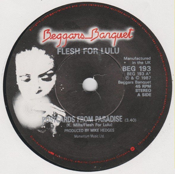 Flesh For Lulu : Postcards From Paradise (7", Single)