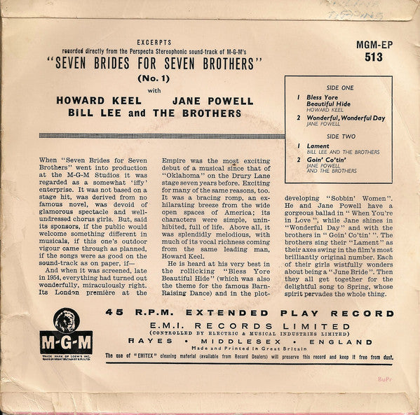 Various : Seven Brides For Seven Brothers (No. 1) (7", EP)