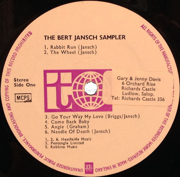 Bert Jansch : The Bert Jansch Sampler (LP, Comp)