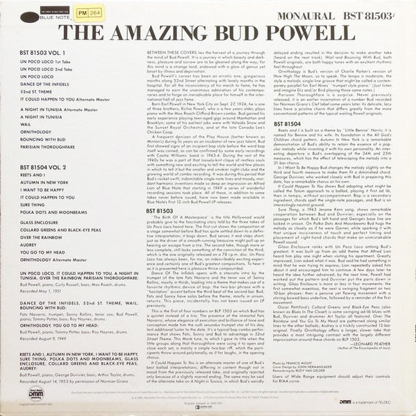 Bud Powell : The Amazing Bud Powell, Volume 1 (LP, Mono, RE, RM)