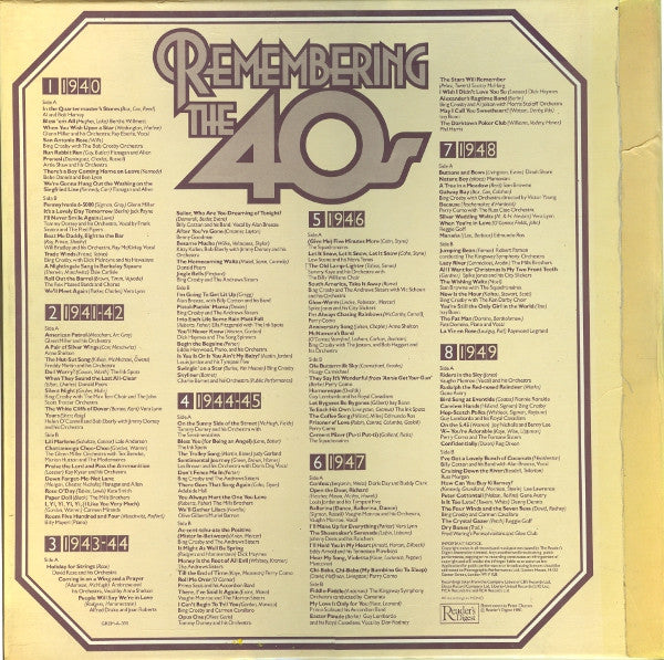 Various : Remembering The 40s (8xLP, Comp, Mono + Box)