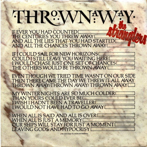 The Stranglers : Thrown Away (7", Single)