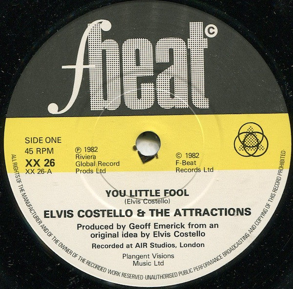 Elvis Costello & The Attractions : You Little Fool (7", Single)