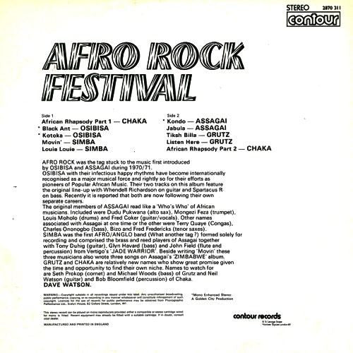 Various : Afro Rock Festival (LP, Comp, USA)