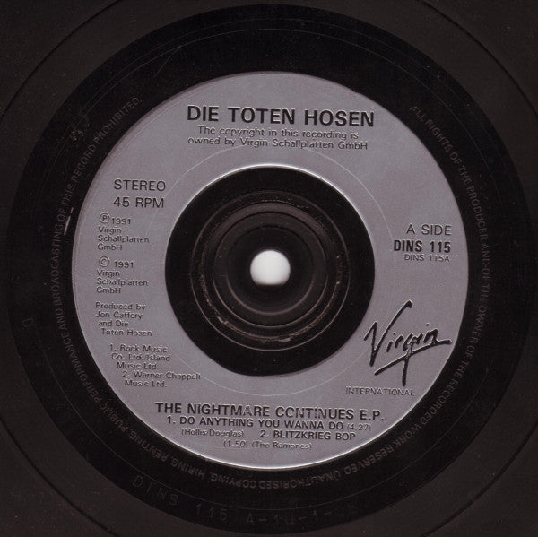 Die Toten Hosen : The Nightmare Continues E.P. (7", EP)