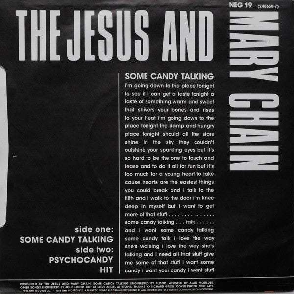 The Jesus And Mary Chain : Some Candy Talking E.P. (7", EP, RP, SIl)