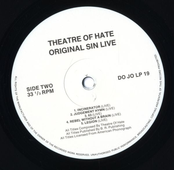 Theatre Of Hate : Original Sin · Live (LP)