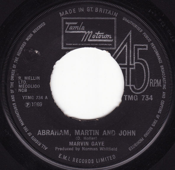 Marvin Gaye : Abraham, Martin And John (7", Single, Pus)