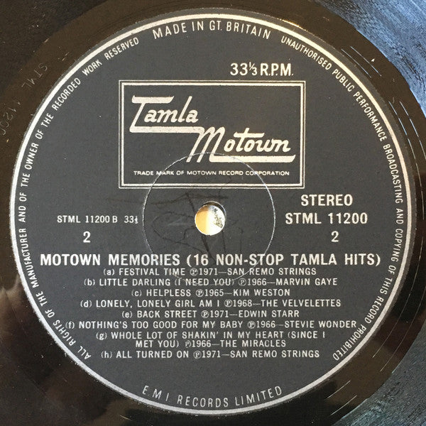 Various : Motown Memories (16 Non-Stop Tamla Hits) (LP, Comp, Mixed)