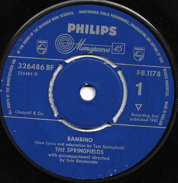 The Springfields : Bambino (7", Single, 4 P)