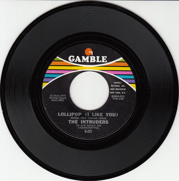 The Intruders : Lollipop (I Like You) / Don't Give It Away (Don't Be A Fool) (7", Single, Styrene)