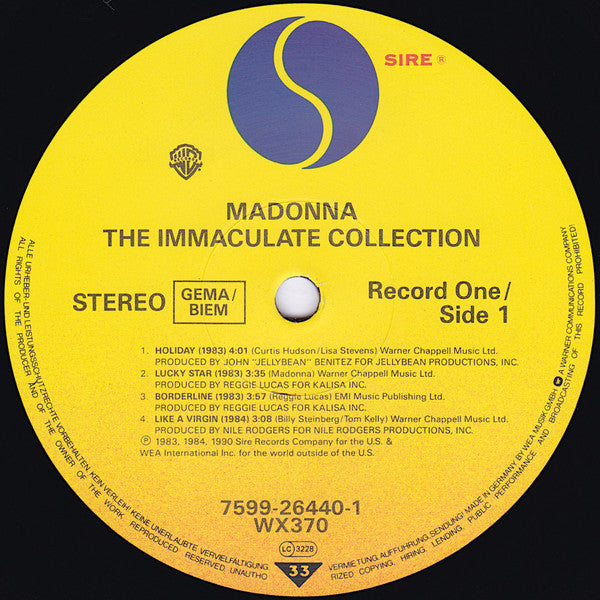 Madonna : The Immaculate Collection (2xLP, Comp, Gat)