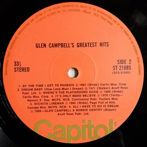 Glen Campbell : Glen Campbell's Greatest Hits (LP, Comp)