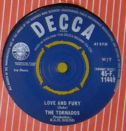 The Tornados : Love And Fury (7", Single)