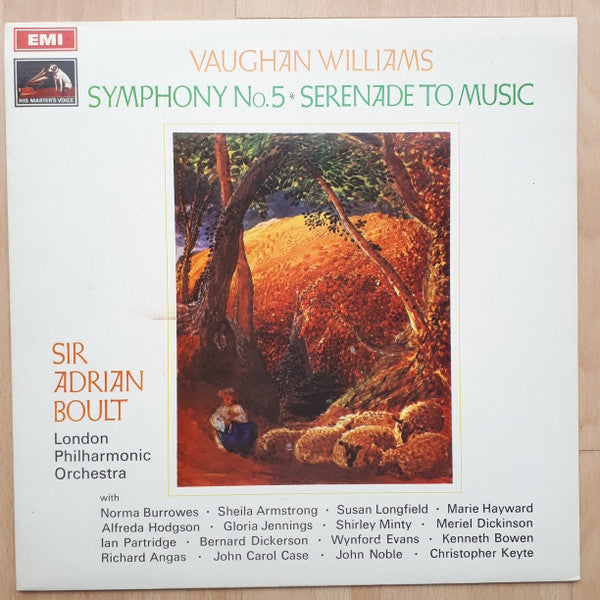 Ralph Vaughan Williams - Sir Adrian Boult, The London Philharmonic Orchestra : Symphony No. 5 • Serenade To Music (LP, RP)