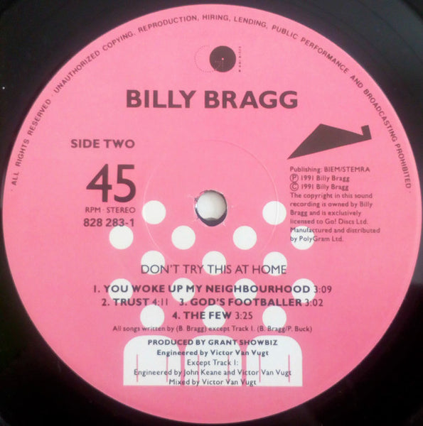 Billy Bragg : Don't Try This At Home (2xLP, Album)