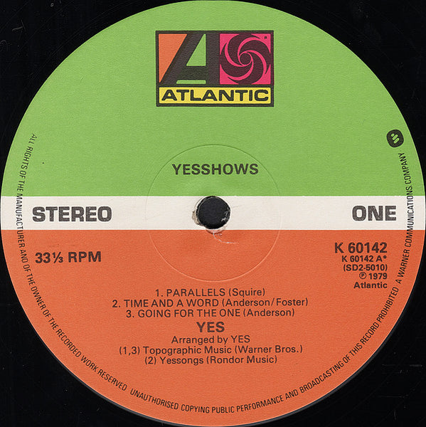 Yes : Yesshows (2xLP, Album, Gat)