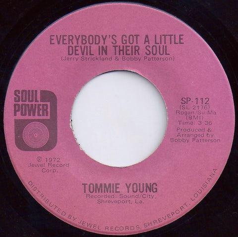 Tommie Young : Everybody's Got A Little Devil In Their Soul (7", Pin)